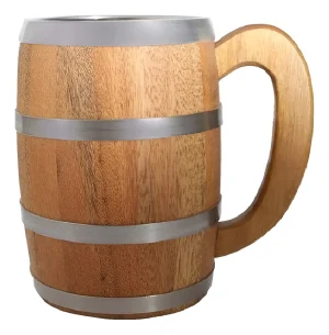Caneca De Madeira Térmica Para Cerveja 600 Ml - Arcada