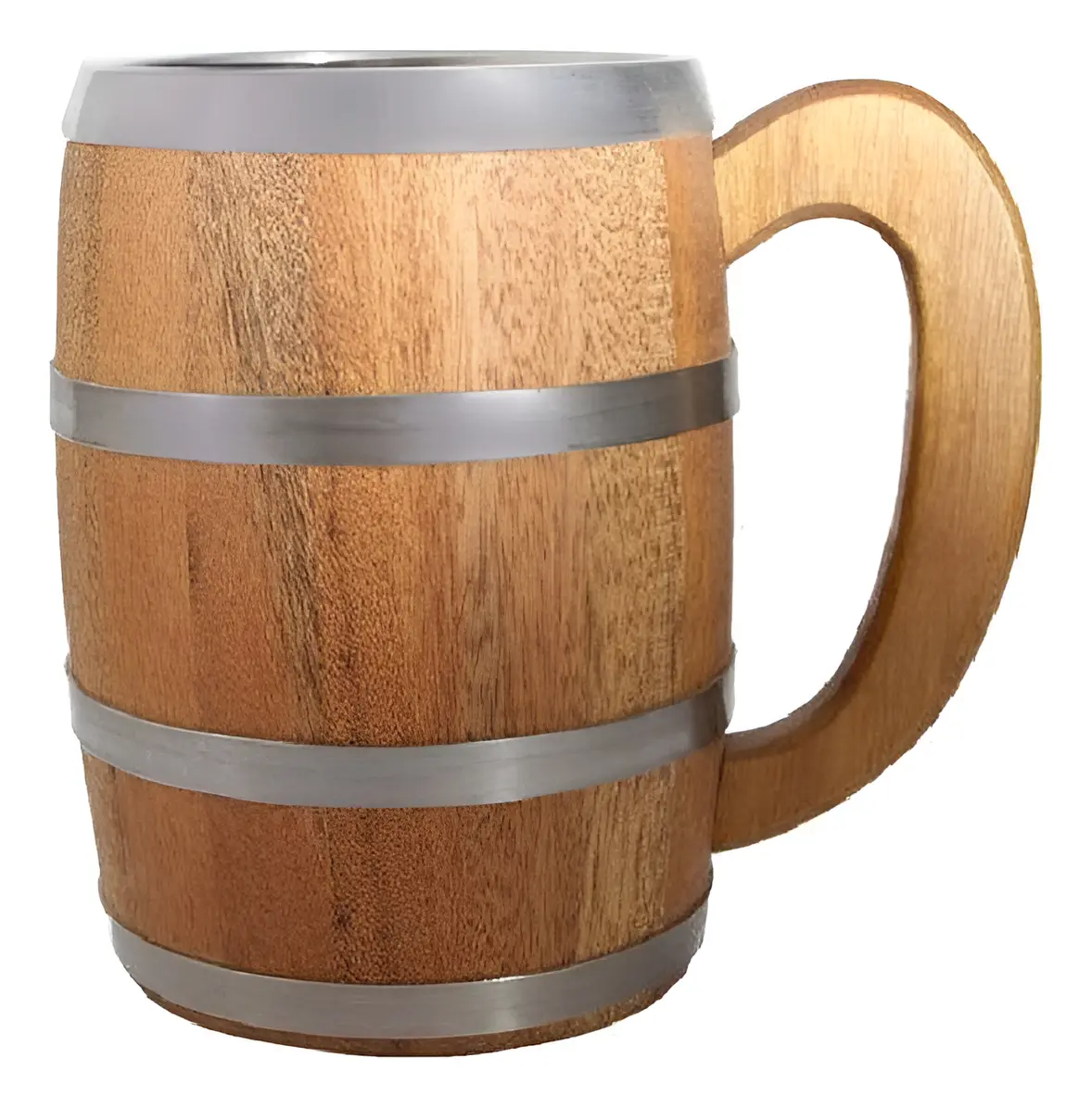 Caneca De Madeira Térmica Para Cerveja 600 Ml - Arcada