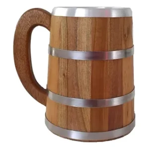 Caneca De Madeira Térmica Para Cerveja 600 Ml - Cônica